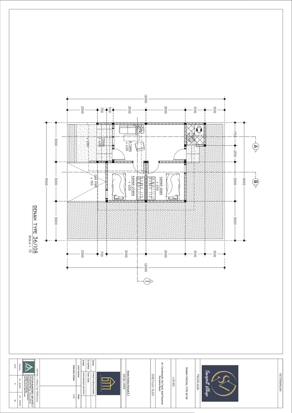 foto denah rumah tipe 36 perumahan Senopati Village