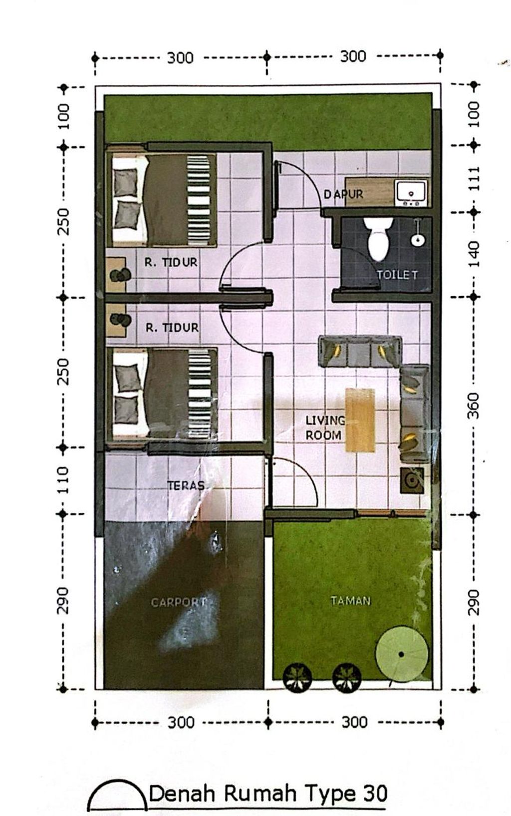 foto denah rumah tipe 30/60 B perumahan CITRA NANDY RESIDENCE II
