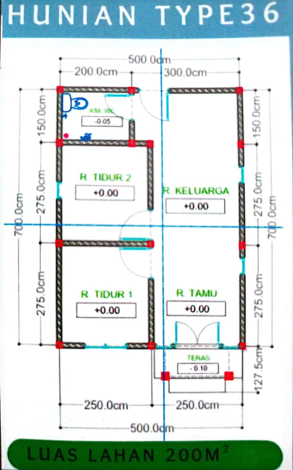 foto denah rumah tipe 36 perumahan BAGAS BAHALAP RESIDENCE