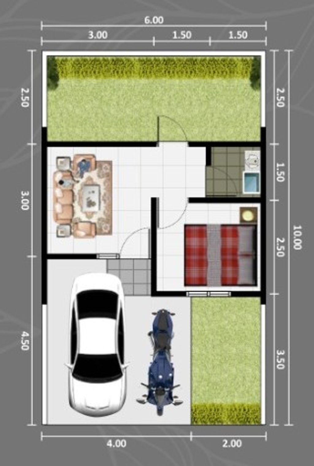 foto denah rumah tipe 22/60 perumahan TEBALO TERRACE
