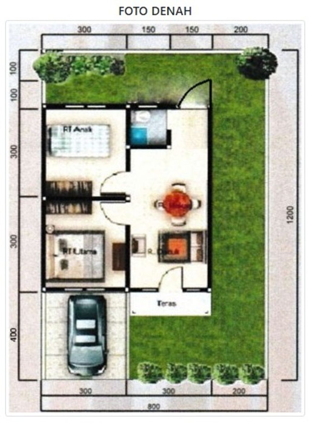foto denah rumah tipe 36 M2 perumahan PERUMAHAN KONDA RESIDENCE