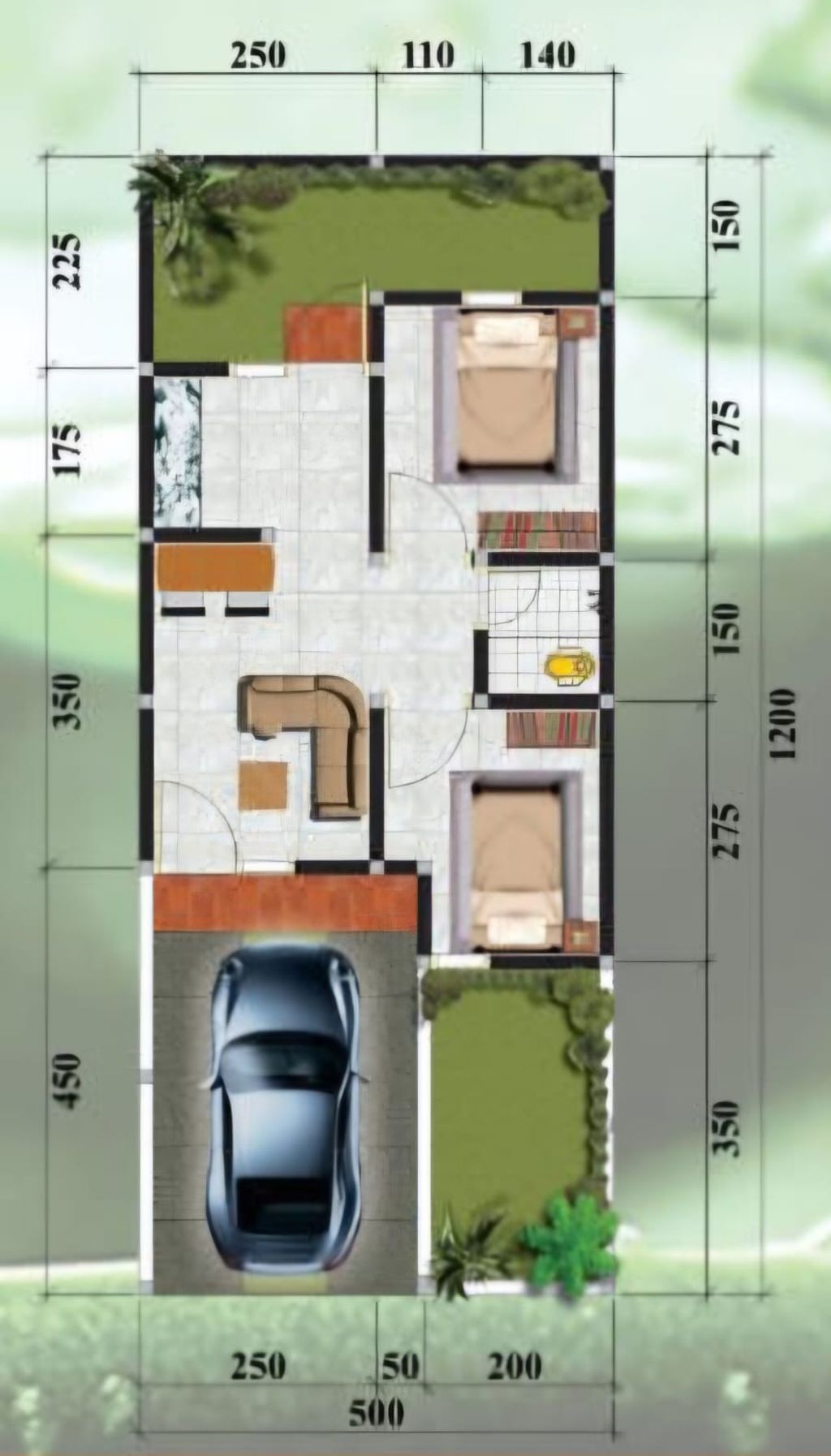 foto denah rumah tipe KENARI perumahan NEW REZAN'NA GARDEN