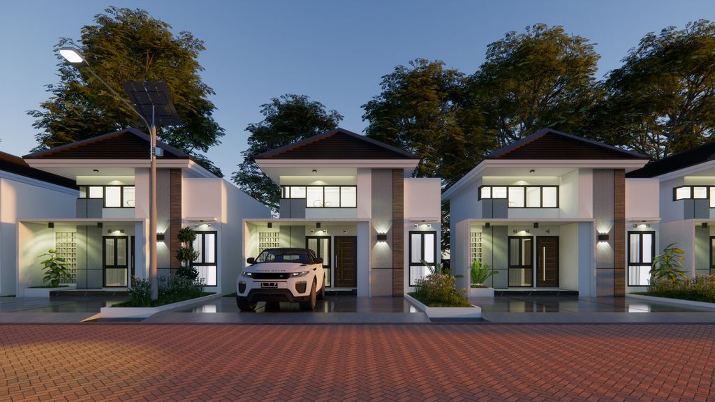 foto tampak rumah tipe REGIS SUBSIDI perumahan ANCOL RESIDENCE
