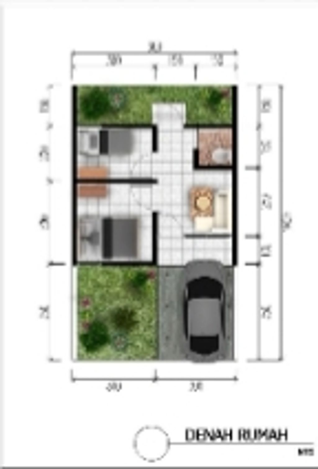 foto denah rumah tipe 30 - 2023 perumahan Kamata Regency 2