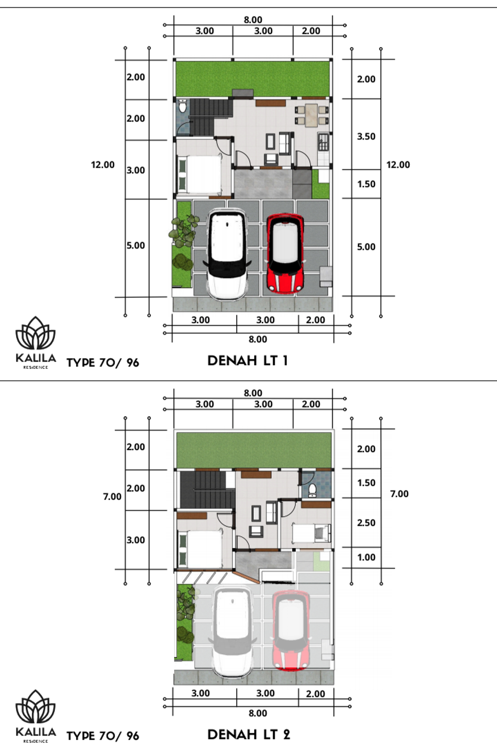 foto denah rumah tipe 70 perumahan KALILA RESIDENCE