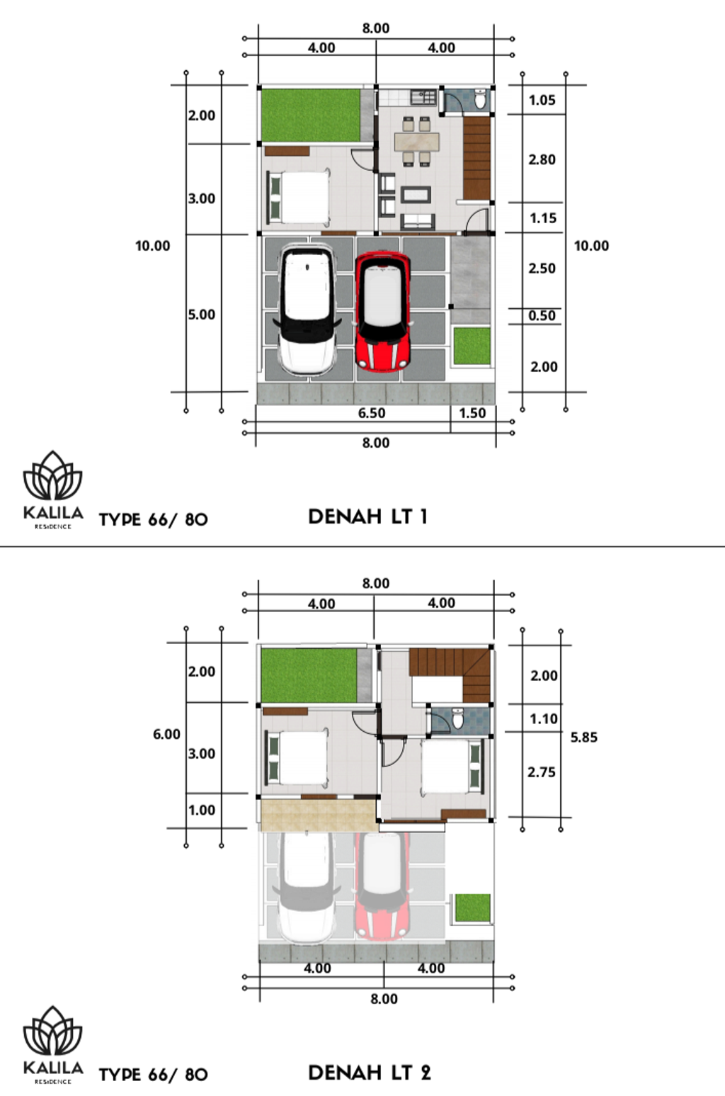 foto denah rumah tipe 66 perumahan KALILA RESIDENCE