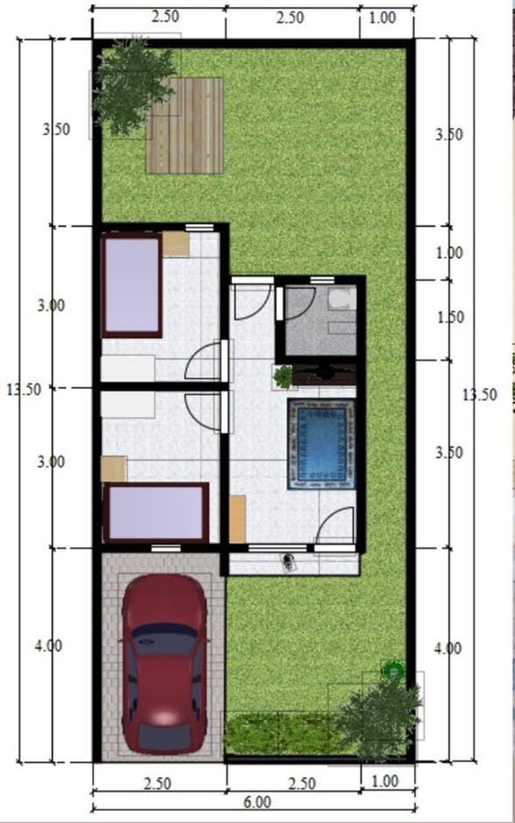 foto denah rumah tipe 28/70 perumahan PONDOK SARI ASRI