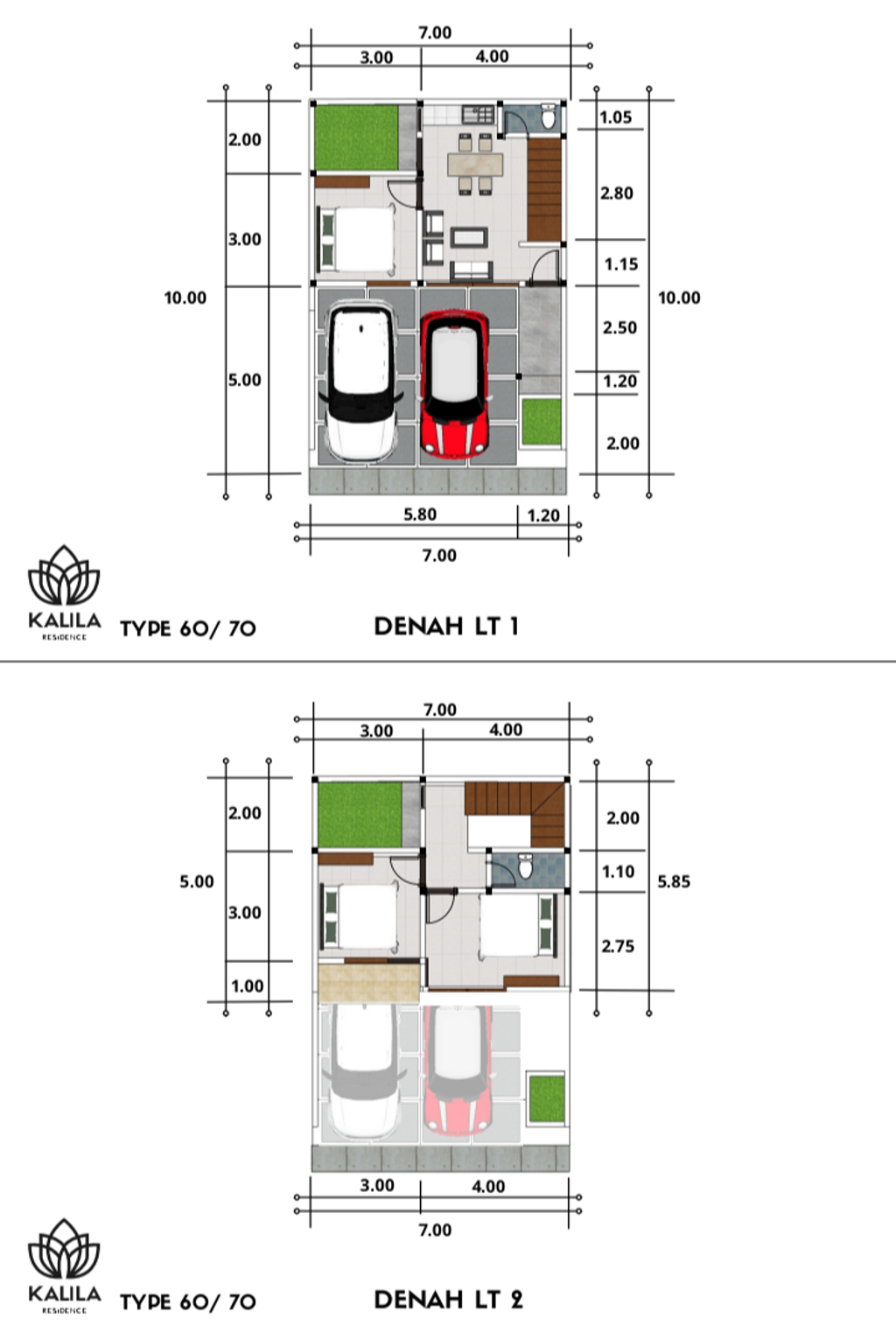 foto denah rumah tipe 60 perumahan KALILA RESIDENCE