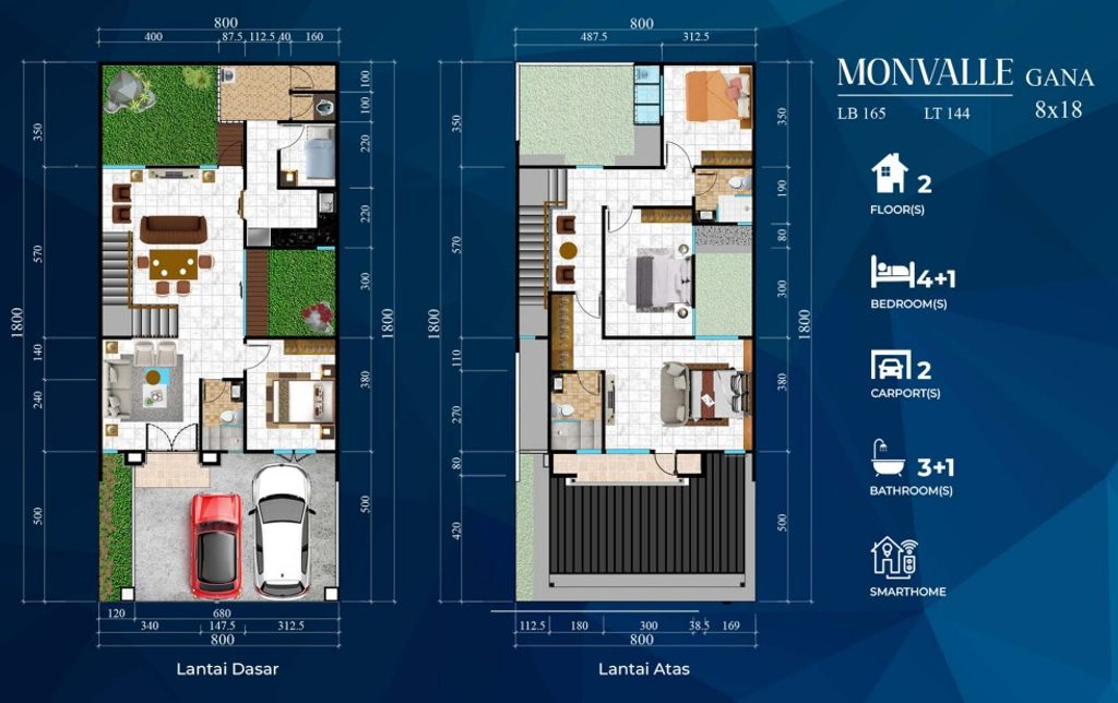 foto denah rumah tipe Monvalle Gana perumahan CITRALAND PALEMBANG - CLUSTER LUGANO TAHAP 3