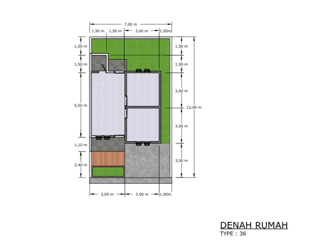 foto denah rumah tipe 36 perumahan perumahan nusa anugerah