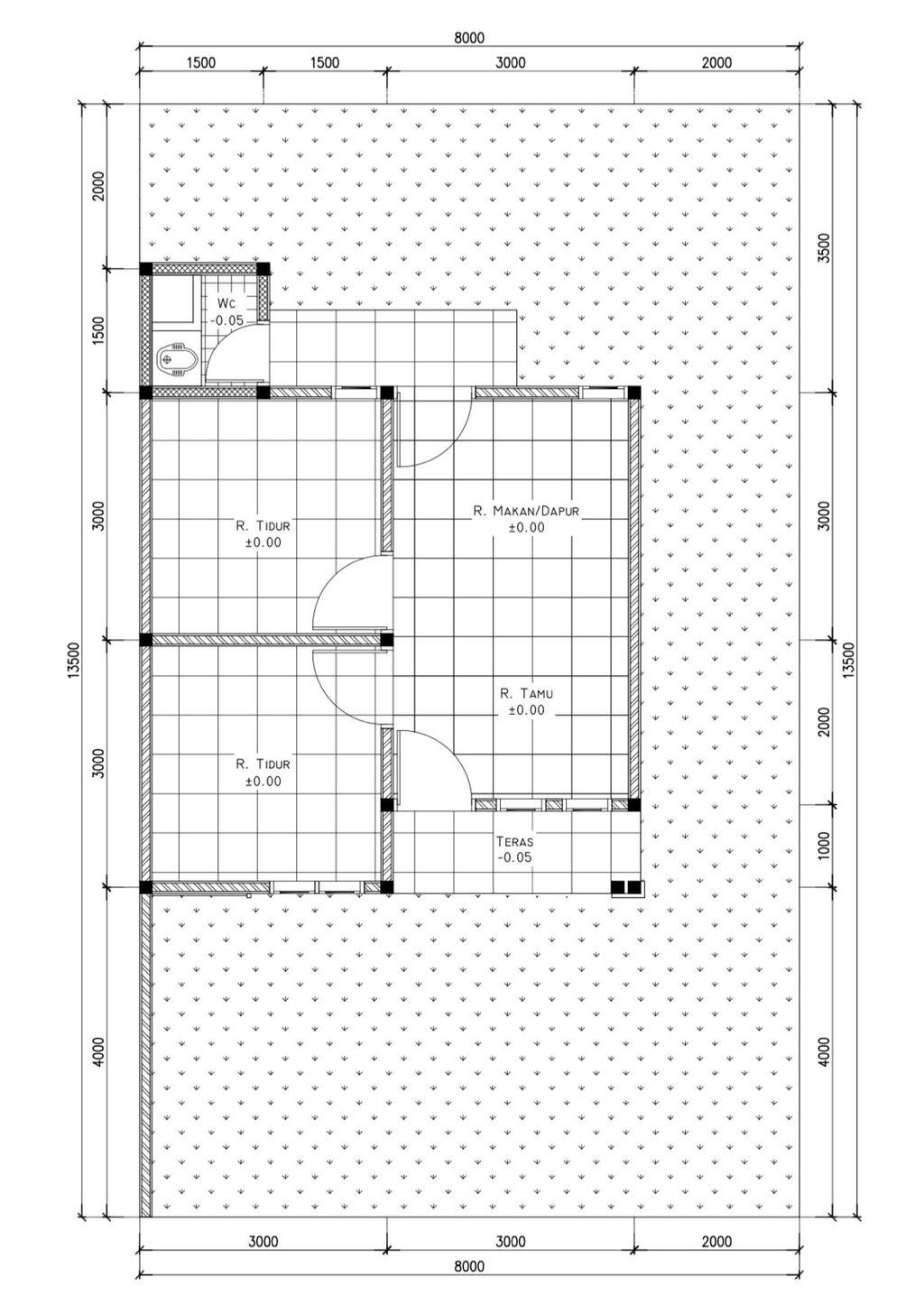 foto denah rumah tipe RSH 36 Update Harga perumahan RH RESIDENCE PLAMBOYAN II