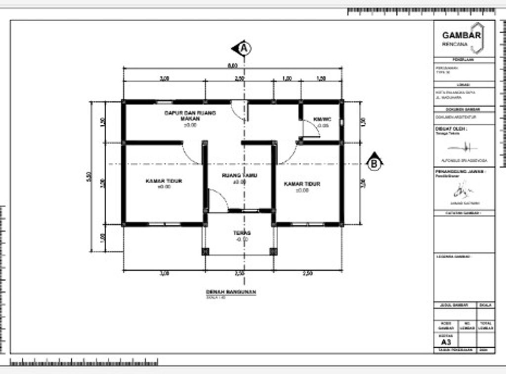 foto denah rumah tipe 36 perumahan PURI MANDURA RESIDENCE