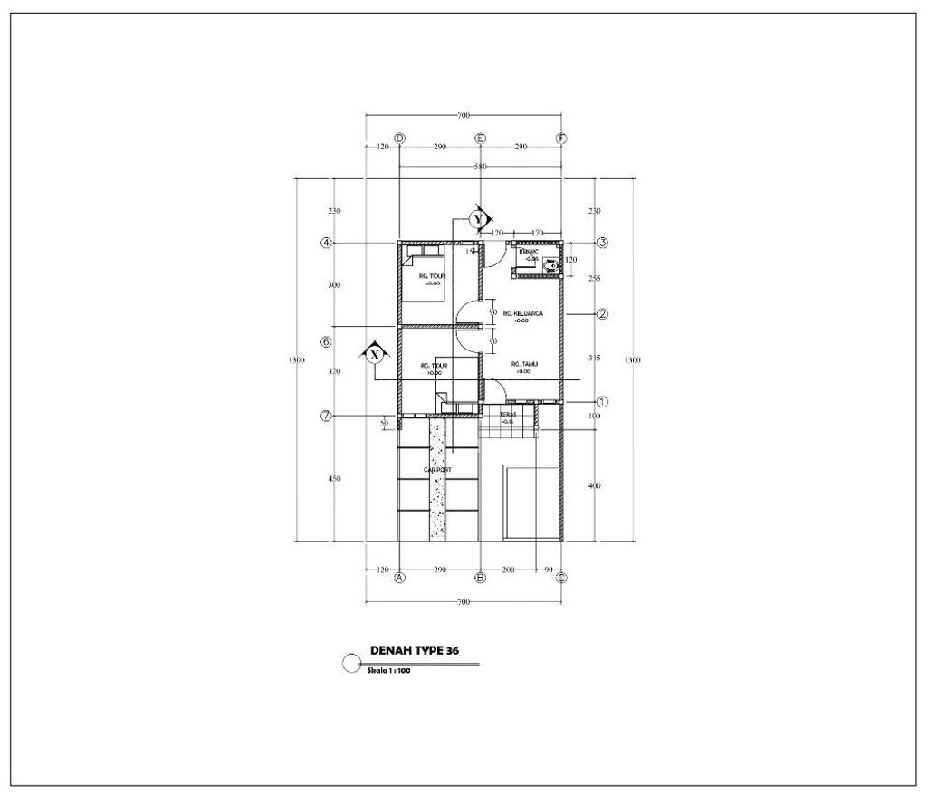 foto denah rumah tipe 36 M2 perumahan ALYA RESIDENCE TAHAP 3