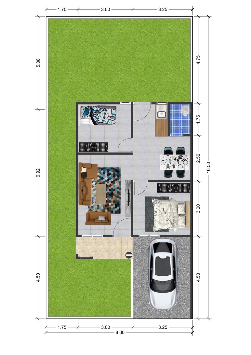 foto denah rumah tipe 36/103 perumahan SAFA RESIDENCE