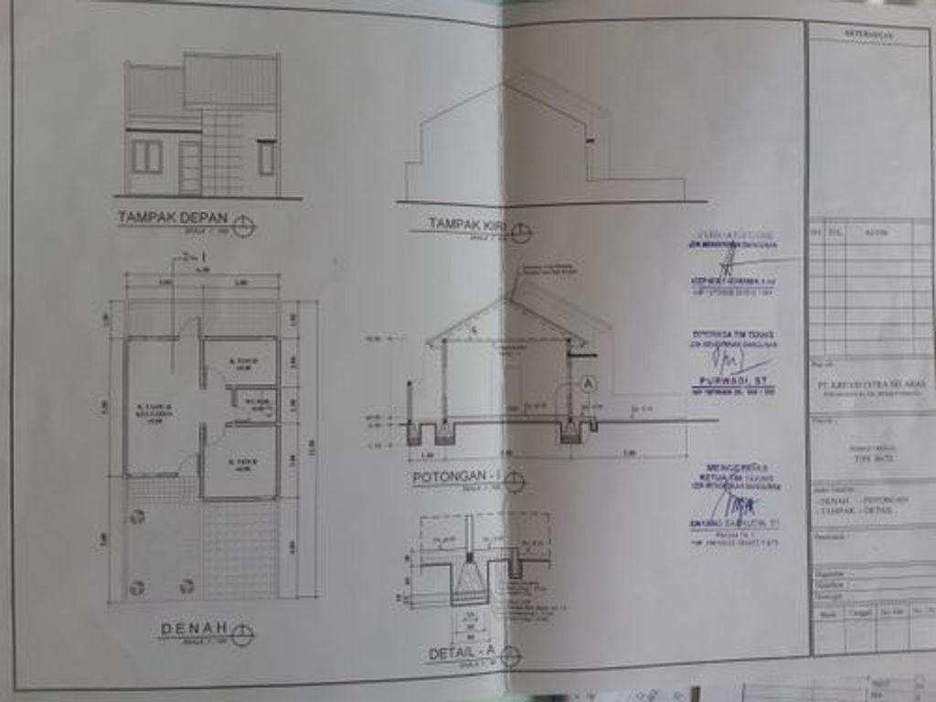 foto denah rumah tipe ANGGREK perumahan Klari Indah Permata