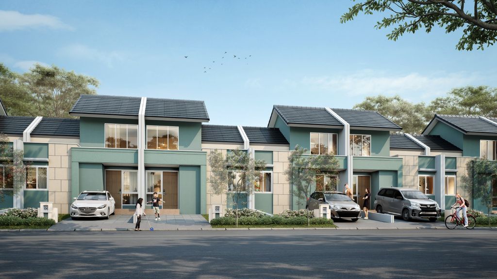 foto tampak rumah tipe ARCANIA LUXE perumahan CLUSTER DHANA, SUVARNA SUTERA