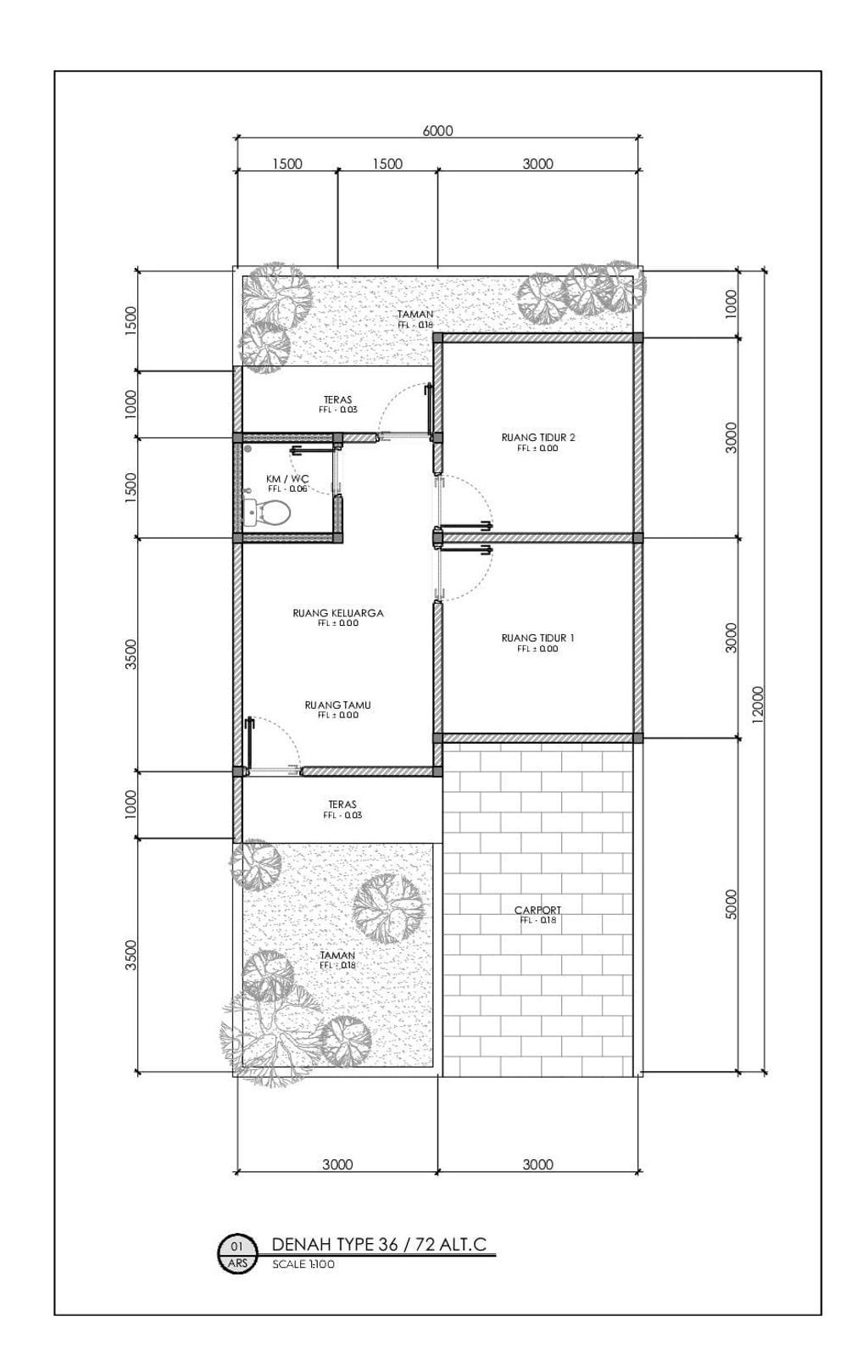foto denah rumah tipe 36 perumahan MAHARANI RESIDENCE TAHAP 3