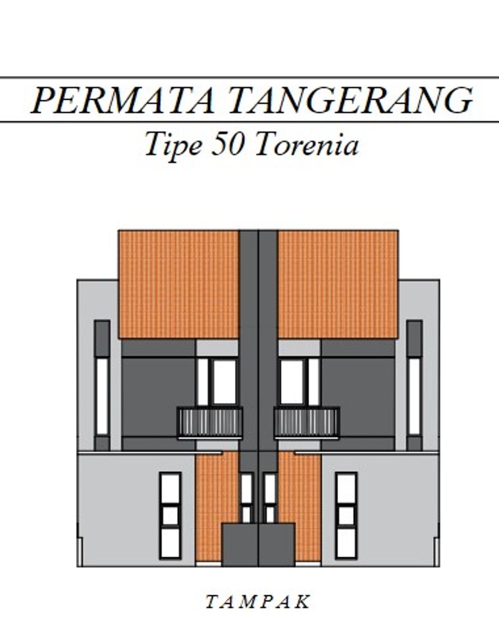 foto tampak rumah tipe TORENIA perumahan PERMATA TANGERANG