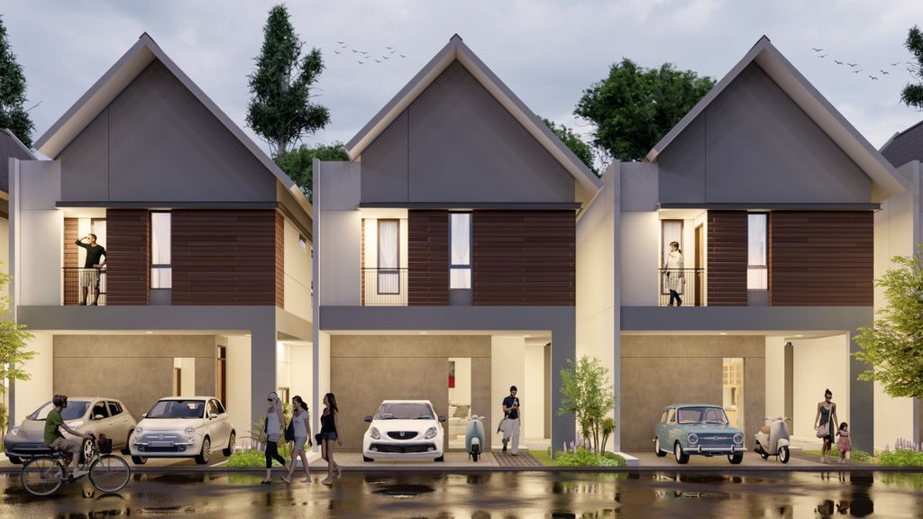 foto tampak rumah tipe 2 Lantai 75/72 (komersil) perumahan Bumi Citra Permai Tahap 2