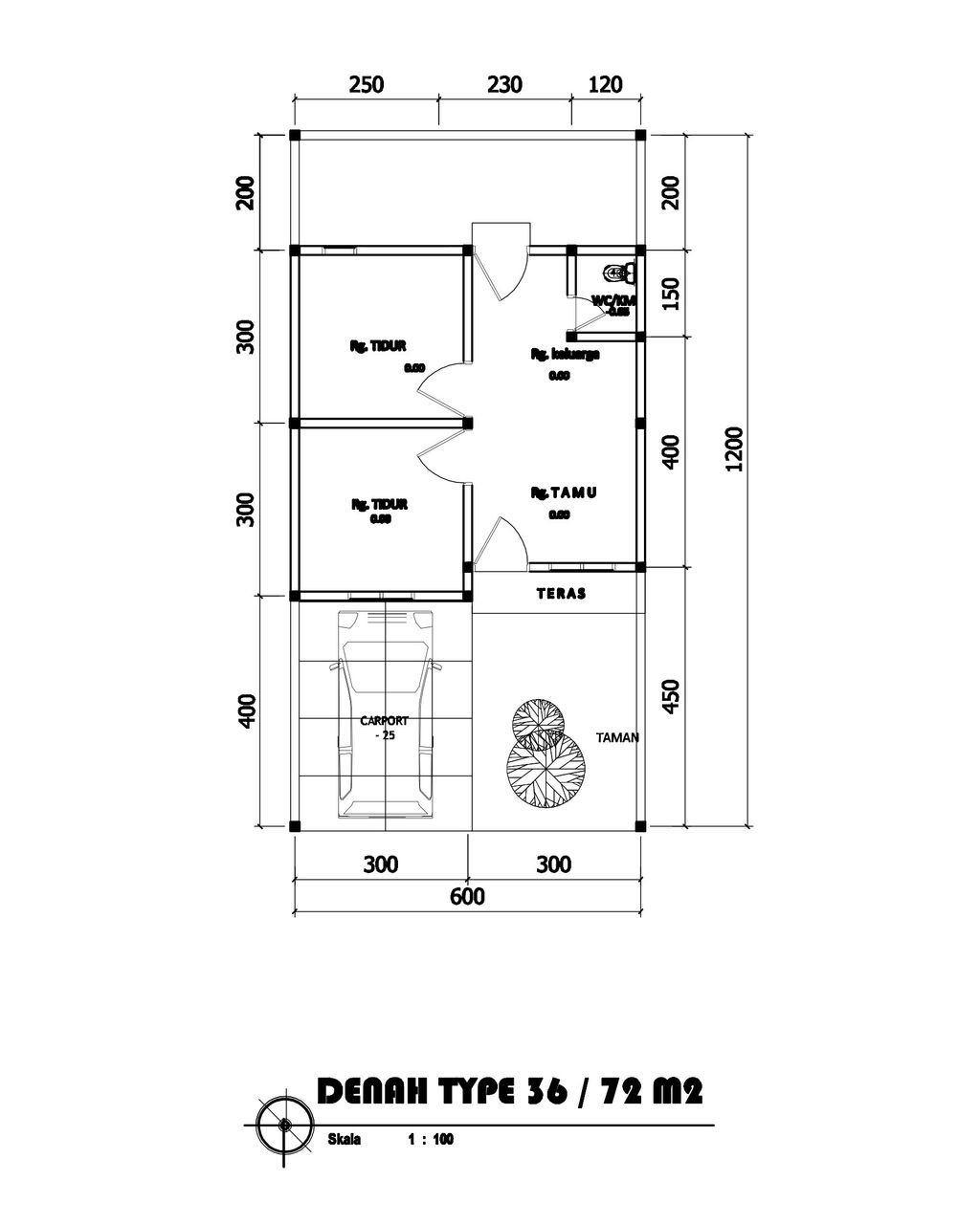 foto denah rumah tipe 36 perumahan SAHRA CENTRALAND