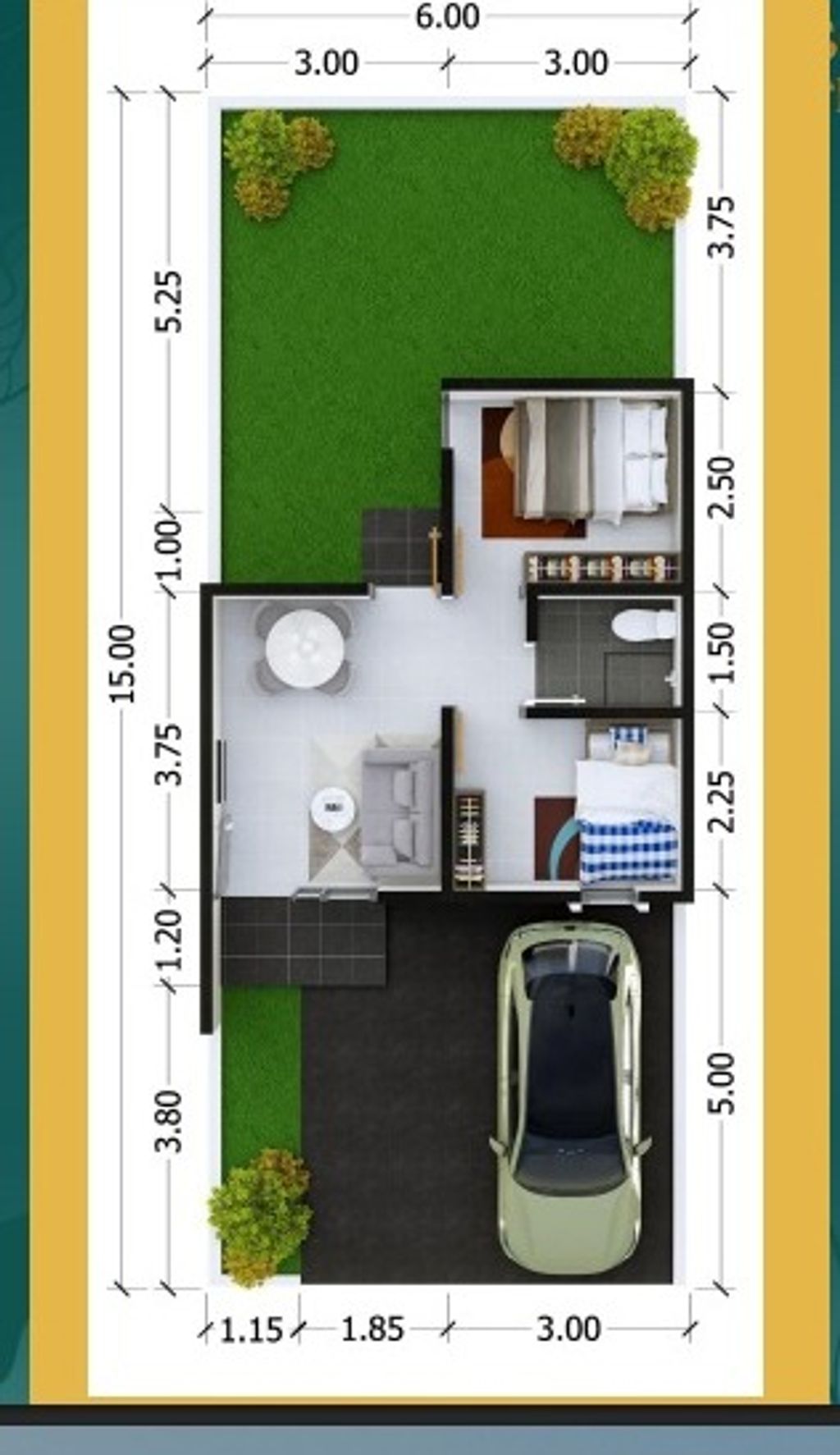 foto denah rumah tipe DAISY SUPERIOR perumahan BREEZE GARDEN