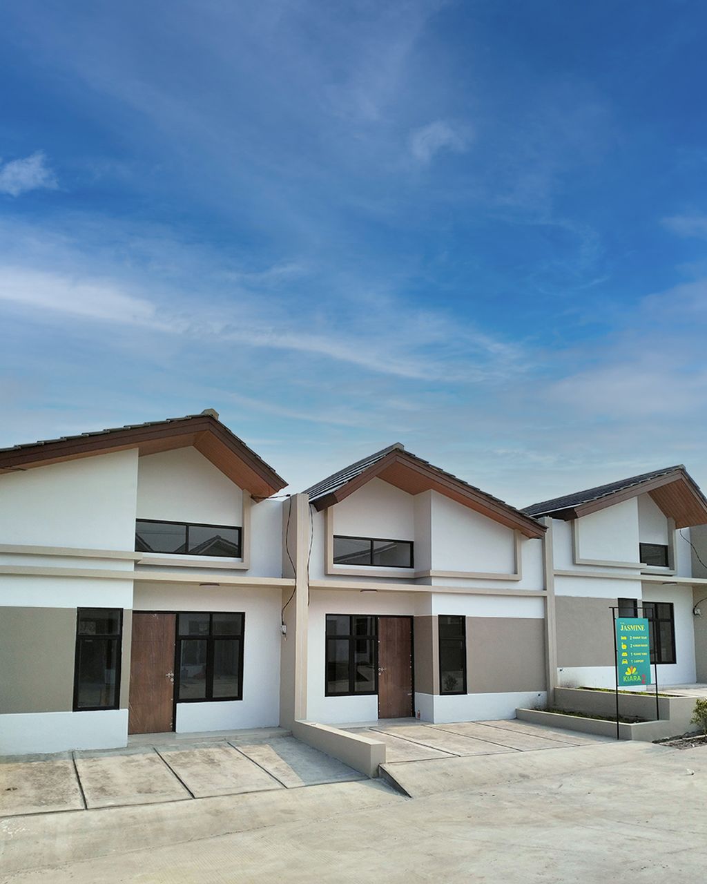 foto tampak rumah tipe Jasmine perumahan KIARA GARDEN 2 ( TAHAP 5 )