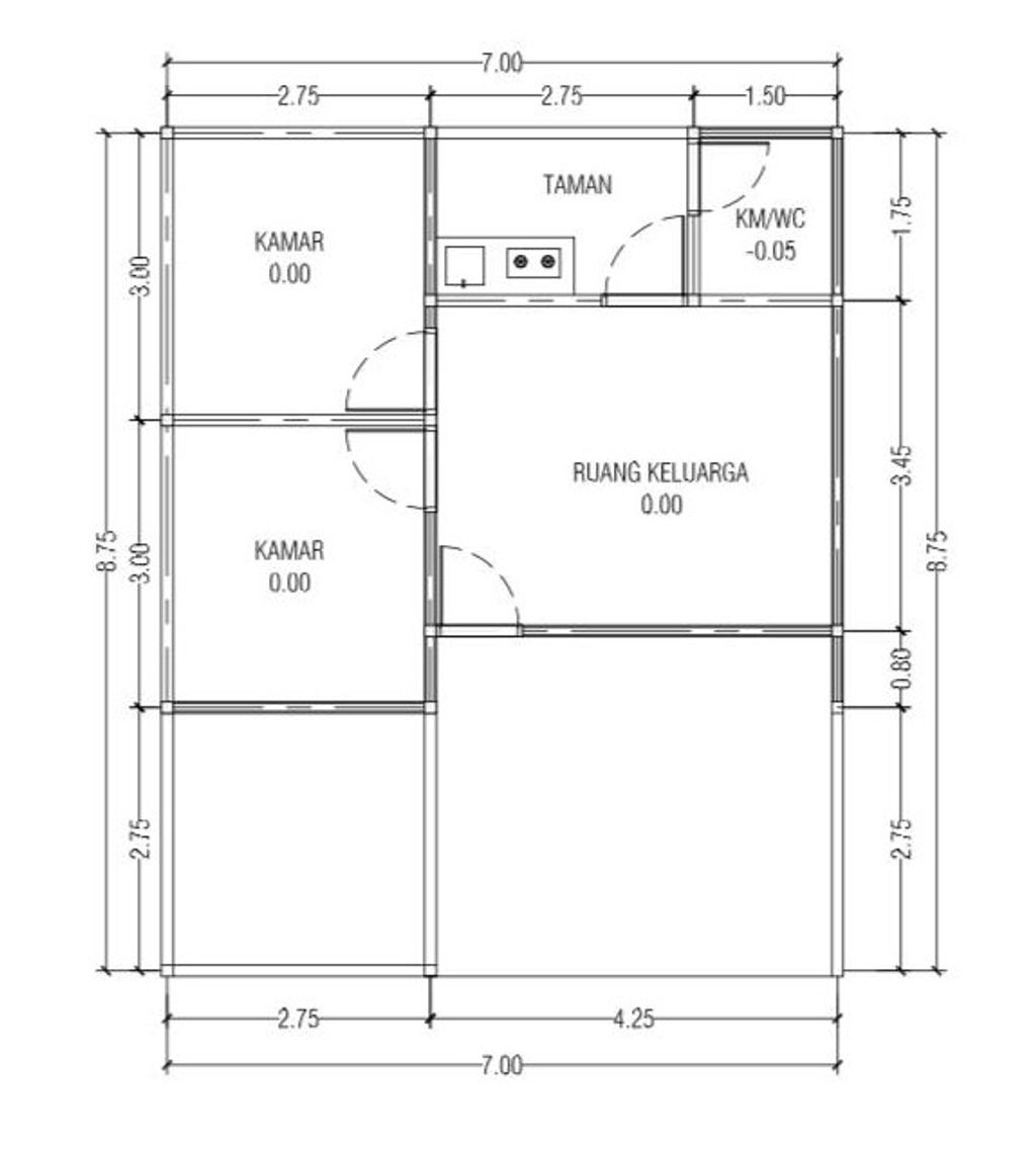 foto denah rumah tipe 36/60 perumahan CLUSTER BERLIAN REGENCY