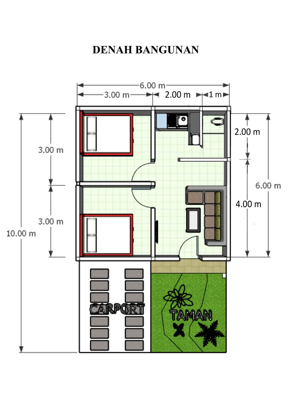 foto denah rumah tipe 36 perumahan Nirwana Residence 2