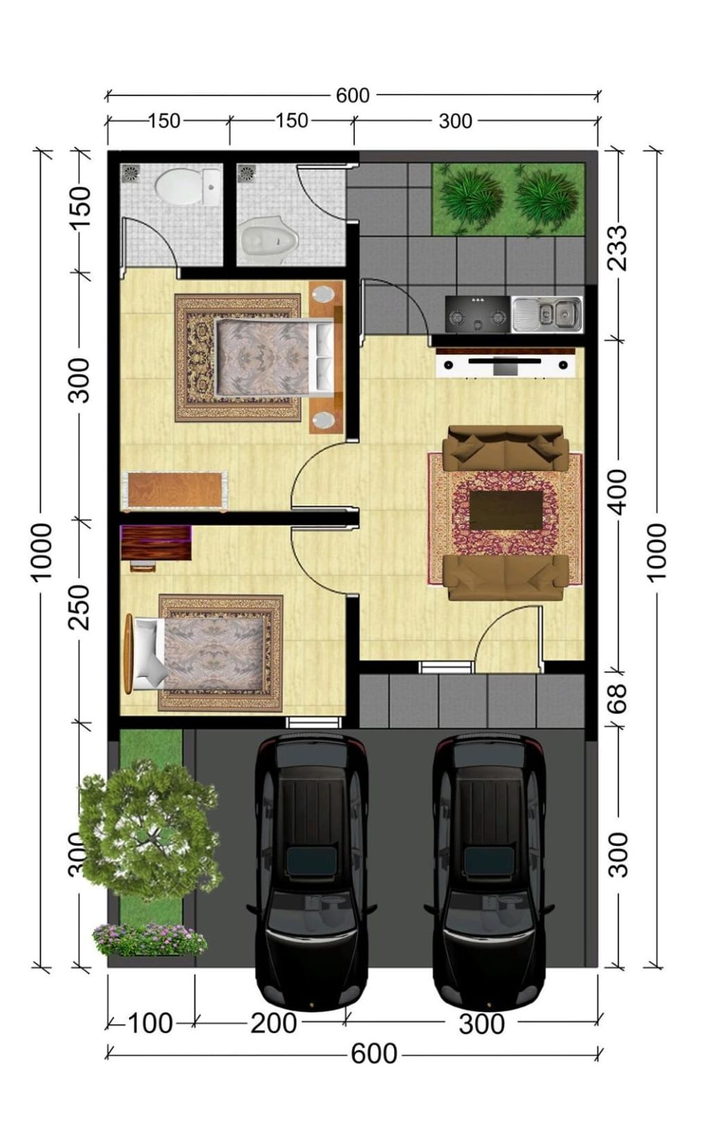 foto denah rumah tipe Jasmine perumahan KIARA GARDEN 2 ( TAHAP 5 )