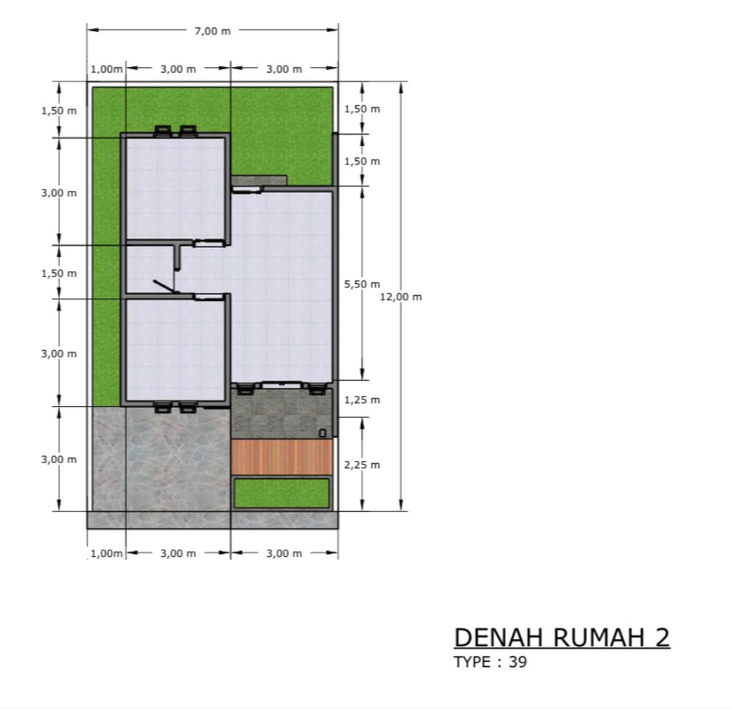 foto denah rumah tipe 39 perumahan perumahan nusa anugerah