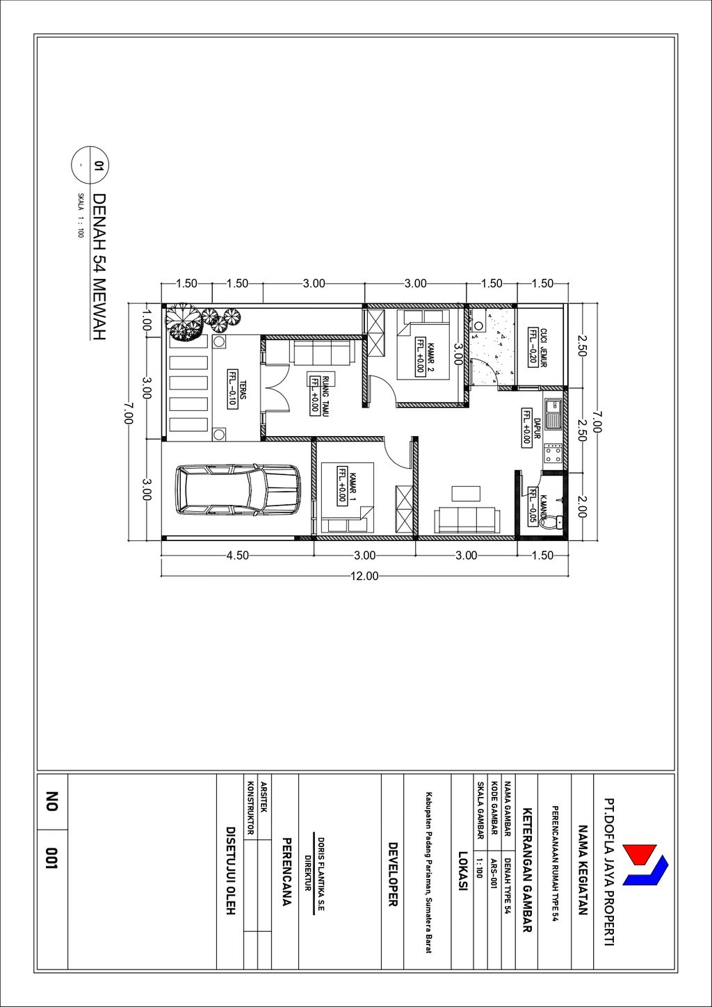 foto denah rumah tipe 54 perumahan Grand Alana View 3