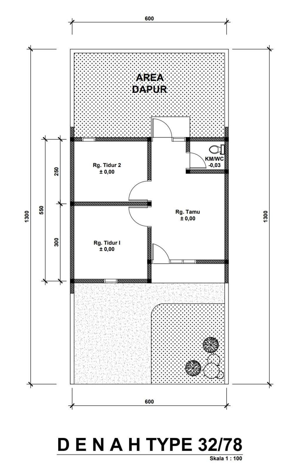 foto denah rumah tipe 32 perumahan GRAND SULAWESI BONTOMARANNU TAHAP 2