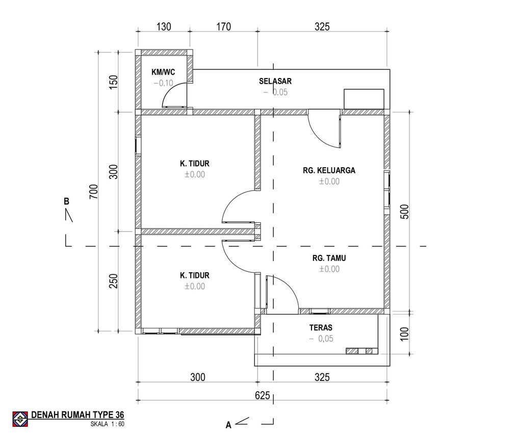 foto denah rumah tipe 36/108 perumahan GRIYA TUNAS MANDIRI 1