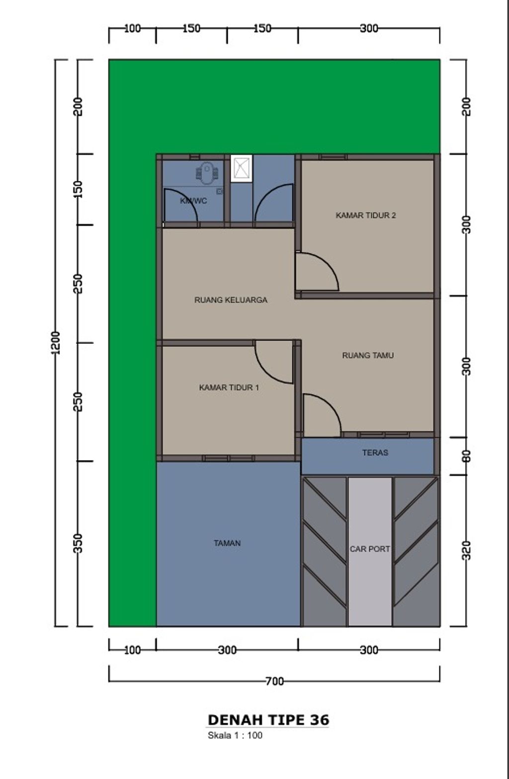 foto denah rumah tipe 36 perumahan PERUMAHAN KALISHA RESIDENCE