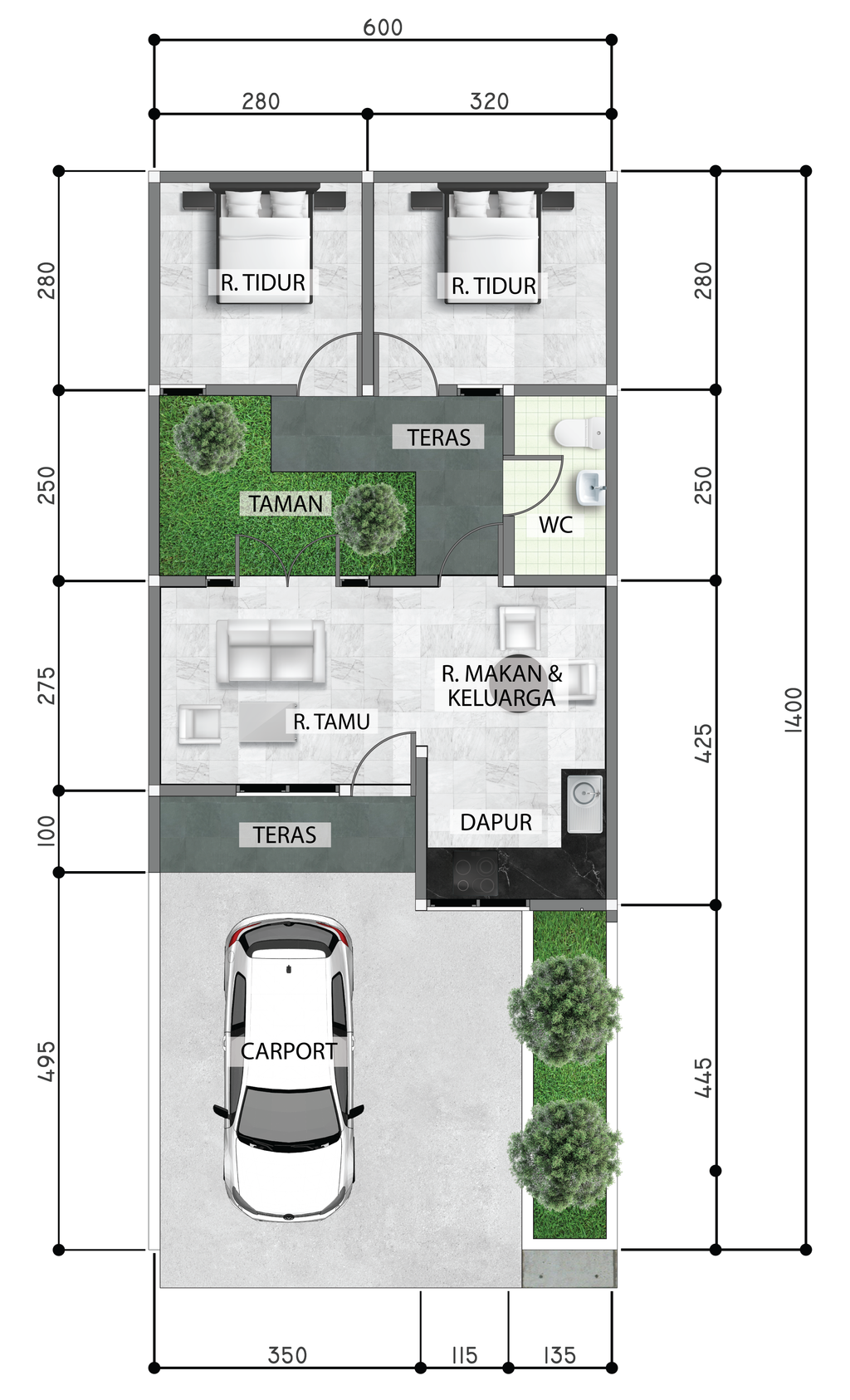 foto denah rumah tipe 42 perumahan ESA DE ICON