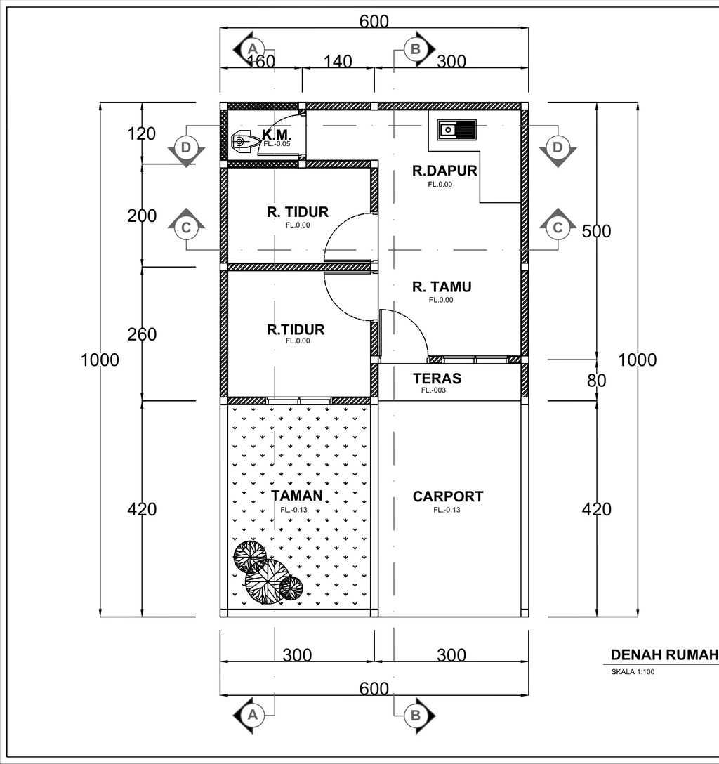 foto denah rumah tipe 34/60 perumahan ALYA RAMADHANI RESIDENCE