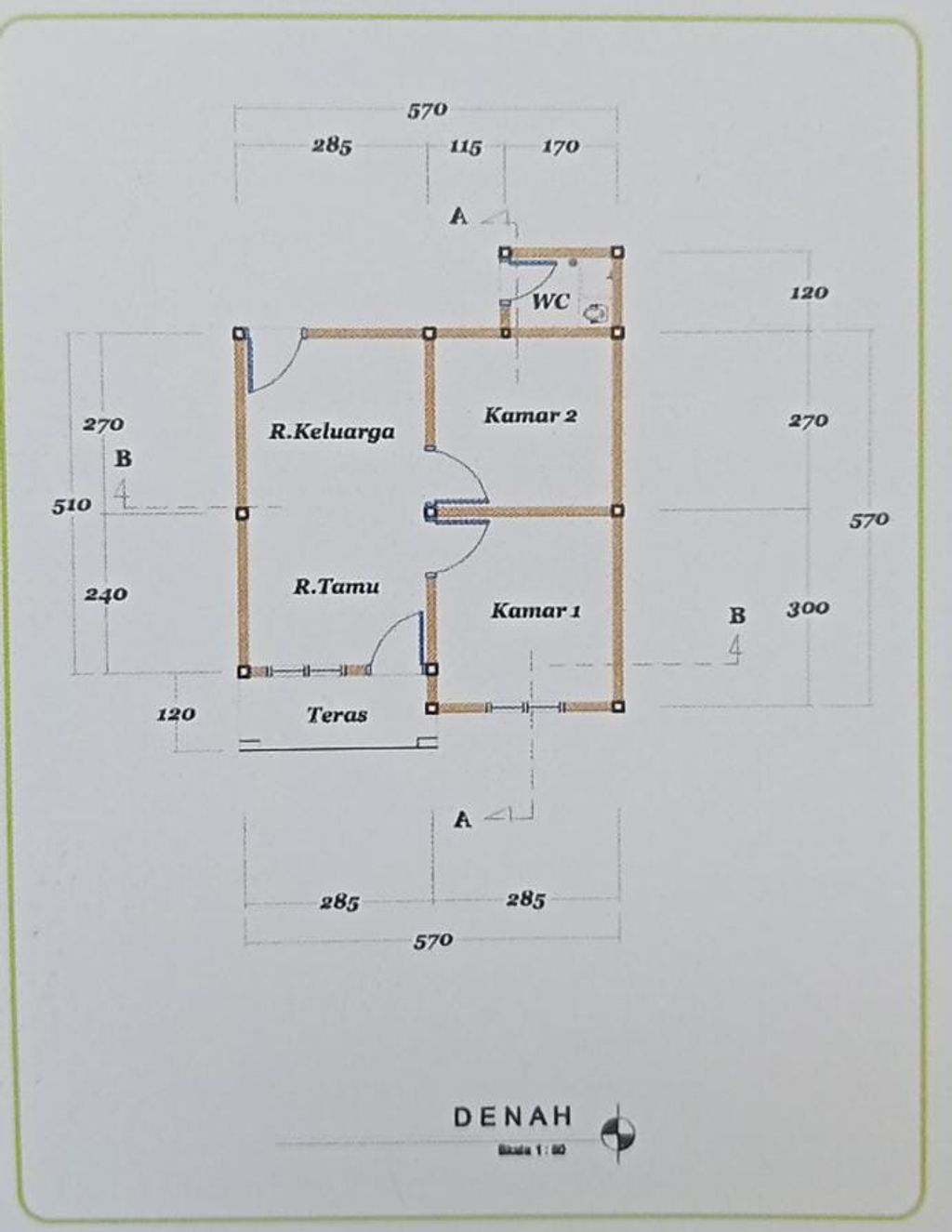 foto denah rumah tipe Subsidi perumahan KOTO NOPAN GMC 7
