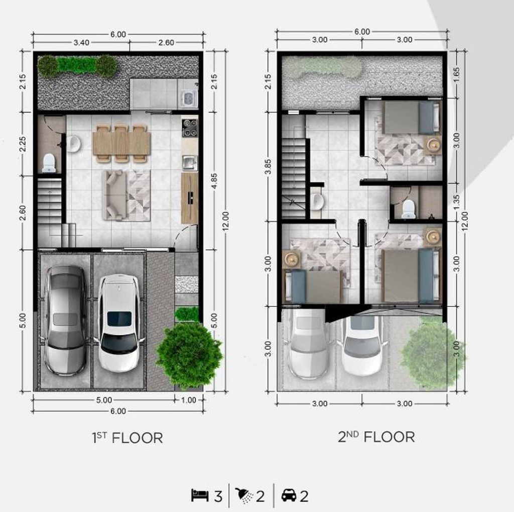 foto denah rumah tipe L6 ZIYA 64/66 perumahan CATHA REMPOA