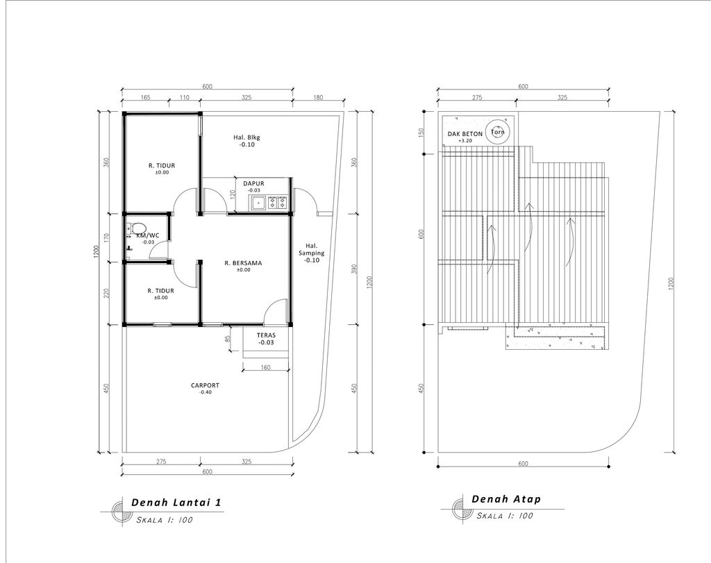 foto denah rumah tipe 36 1 Lantai Landed (461) perumahan G-Land Padalarang Valley