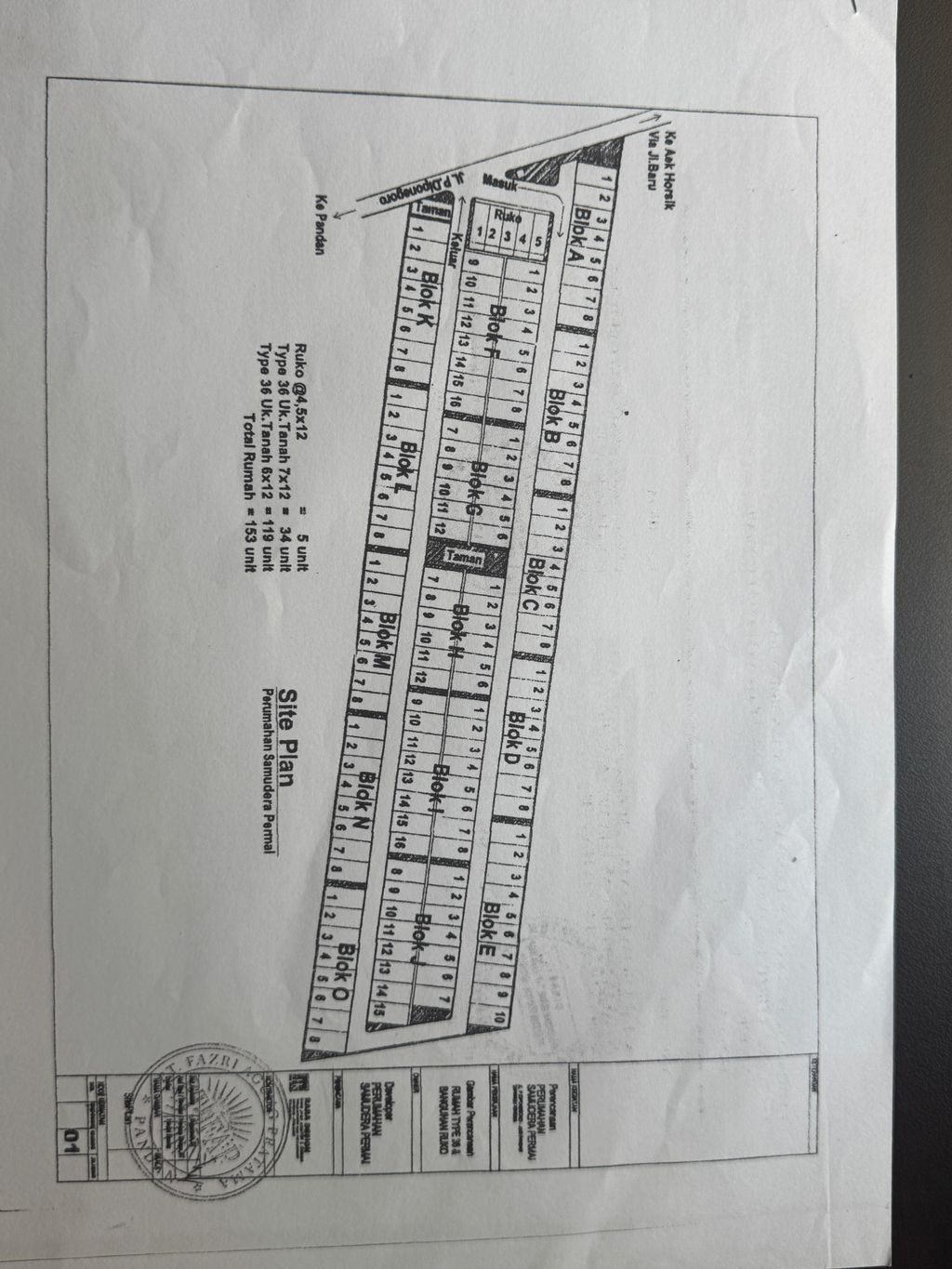 foto denah rumah tipe 36 perumahan PERUMAHAN SAMUDERA PERMAI TAHAP II