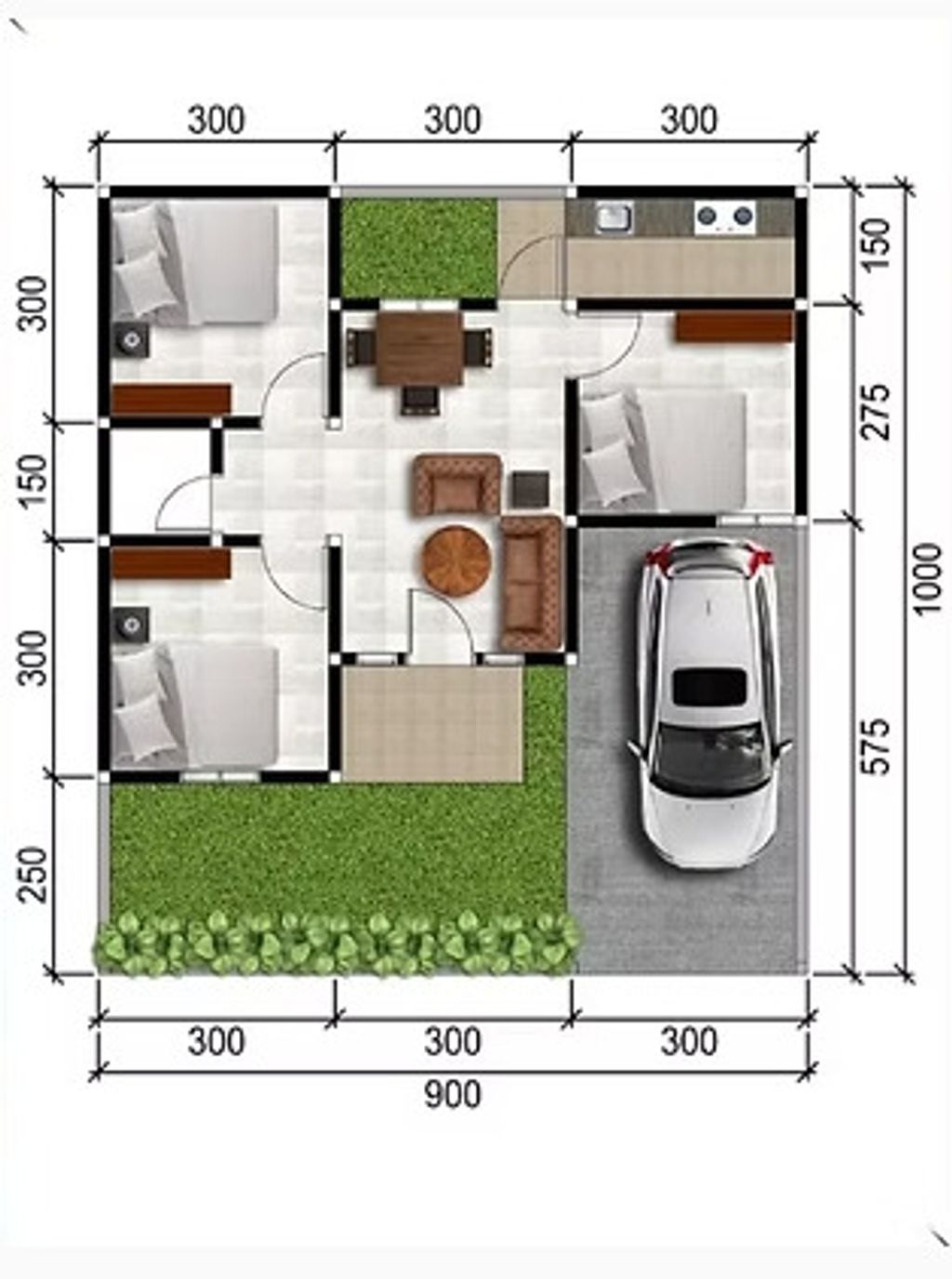 foto denah rumah tipe 51/90 B perumahan Alana Regency Tambak Cemandi Tahap 4,5, dan 6