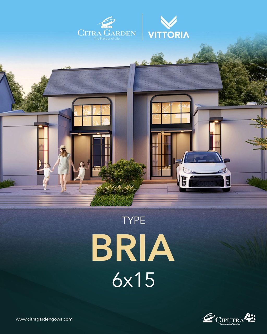 foto tampak rumah tipe BRIA perumahan CITRA GARDEN VITTORIA