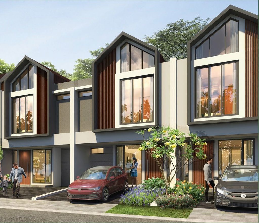 foto tampak rumah tipe NORDIC 6X13 perumahan KEBAYORAN PIAZZA HARMONY 3