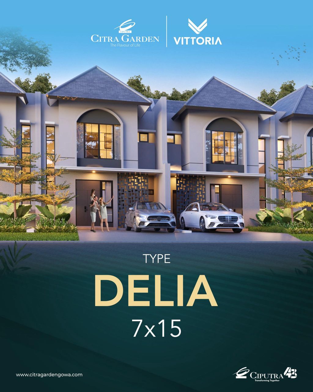 foto tampak rumah tipe DELIA perumahan CITRA GARDEN VITTORIA