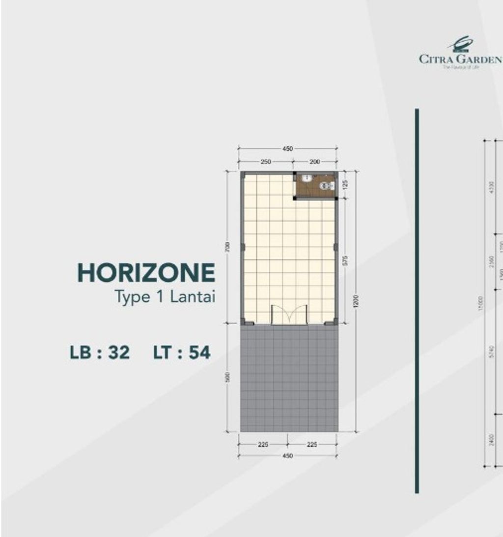 foto denah rumah tipe HORIZONE 1 LANTAI perumahan CITRA GARDEN VITTORIA