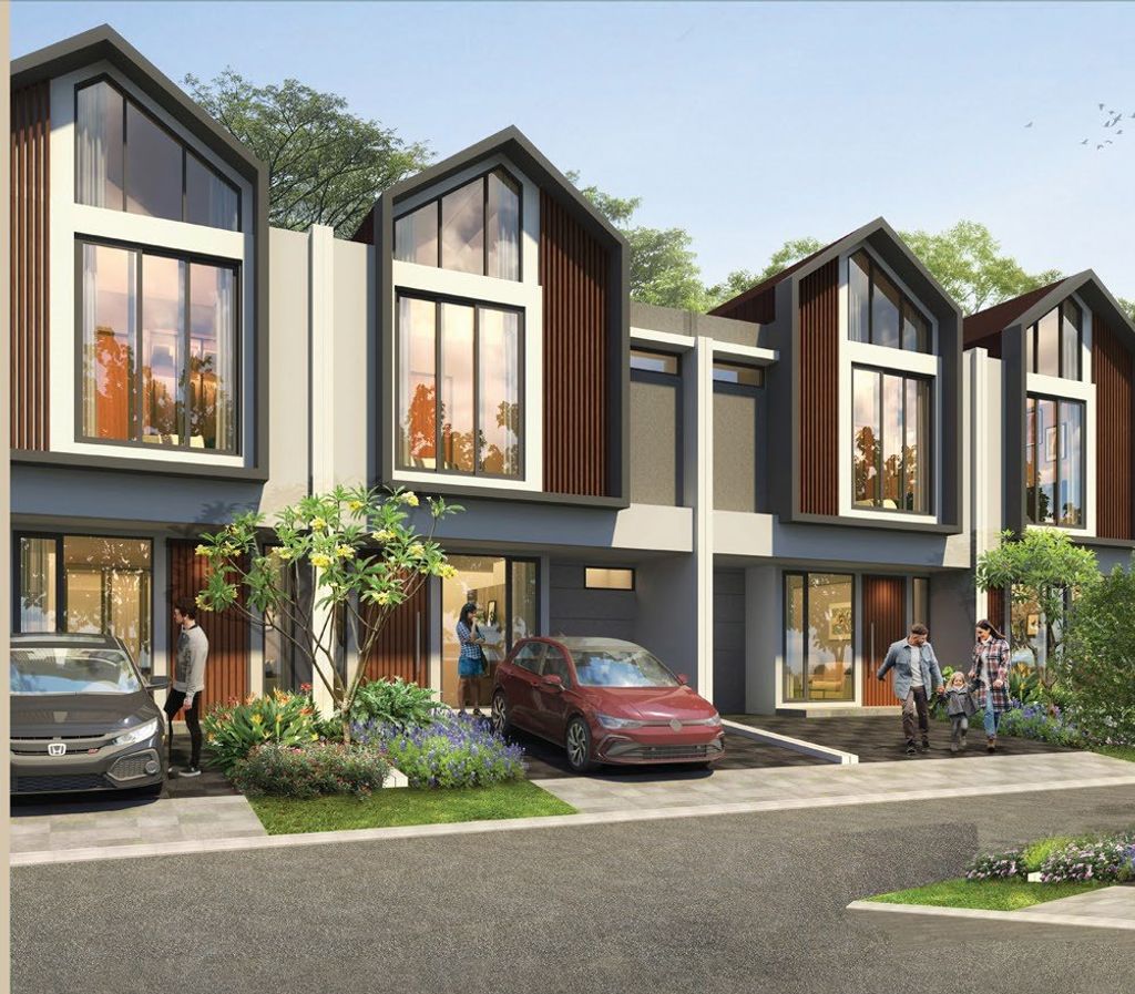 foto tampak rumah tipe NORDIC 6X12 perumahan KEBAYORAN PIAZZA HARMONY 3