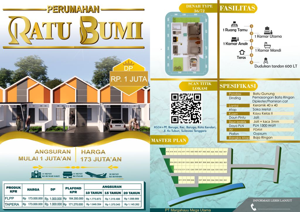 foto tampak rumah tipe 36/91 perumahan RATU BUMI 2