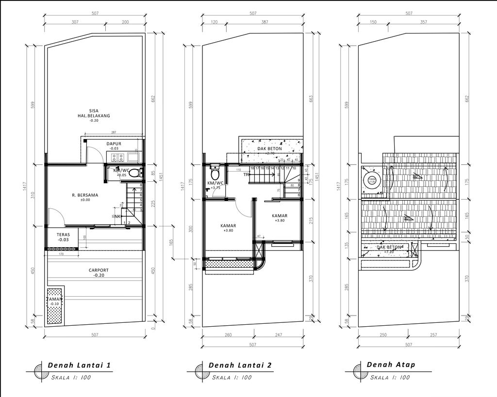 foto denah rumah tipe 38 Compact High Ceiling (2KT) (440) perumahan Griya Pataruman Asri 3