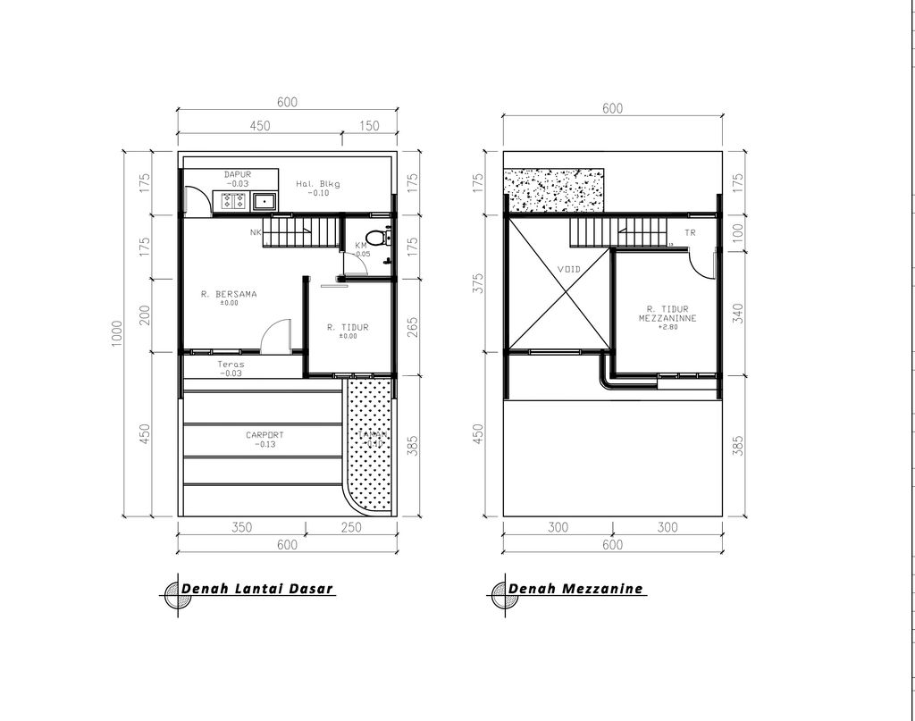 foto denah rumah tipe 36 Mezanin Modern (400) perumahan Cluster Beverly