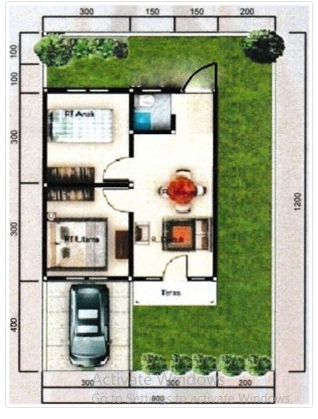 foto denah rumah tipe 36 perumahan UNIFIT LAND KOLTIM